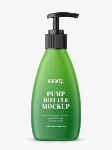 Triangle matt bottle with pump mockup