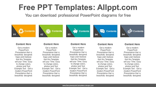 Triangle point text-boxes PowerPoint Diagram Template