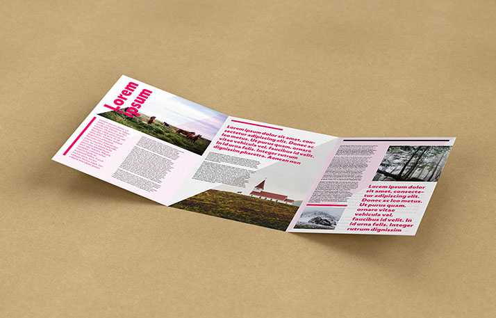 Trifold leaflet mockup