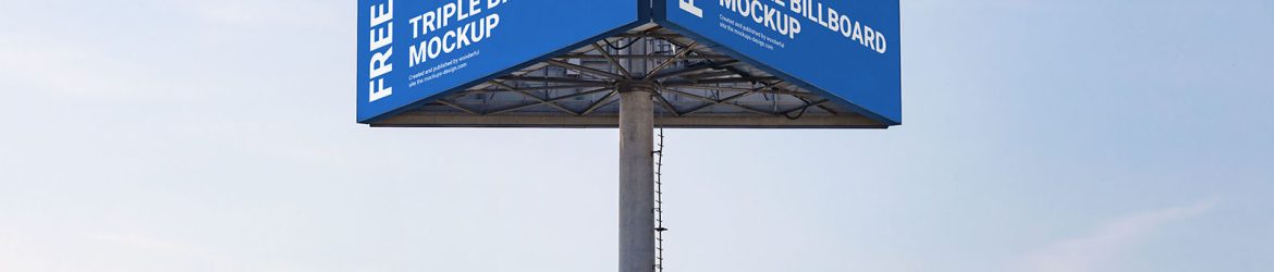 Triple billboard mockup - Instant Download