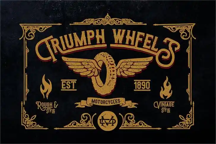 Triumph Wheels Rough Font