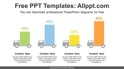 Truck Icon Bar Chart PowerPoint Diagram