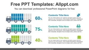 Truck Icon Cube Chart PPT Diagram