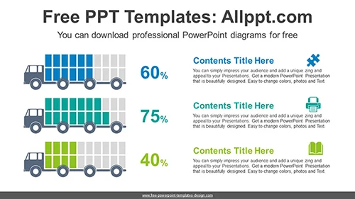 Truck Icon Cube Chart PPT Diagram