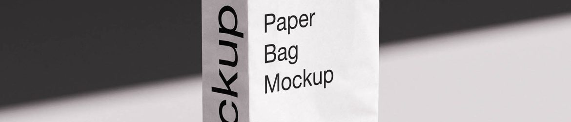 Twisted handle paper bag mockup Twisted handle paper bag mockup