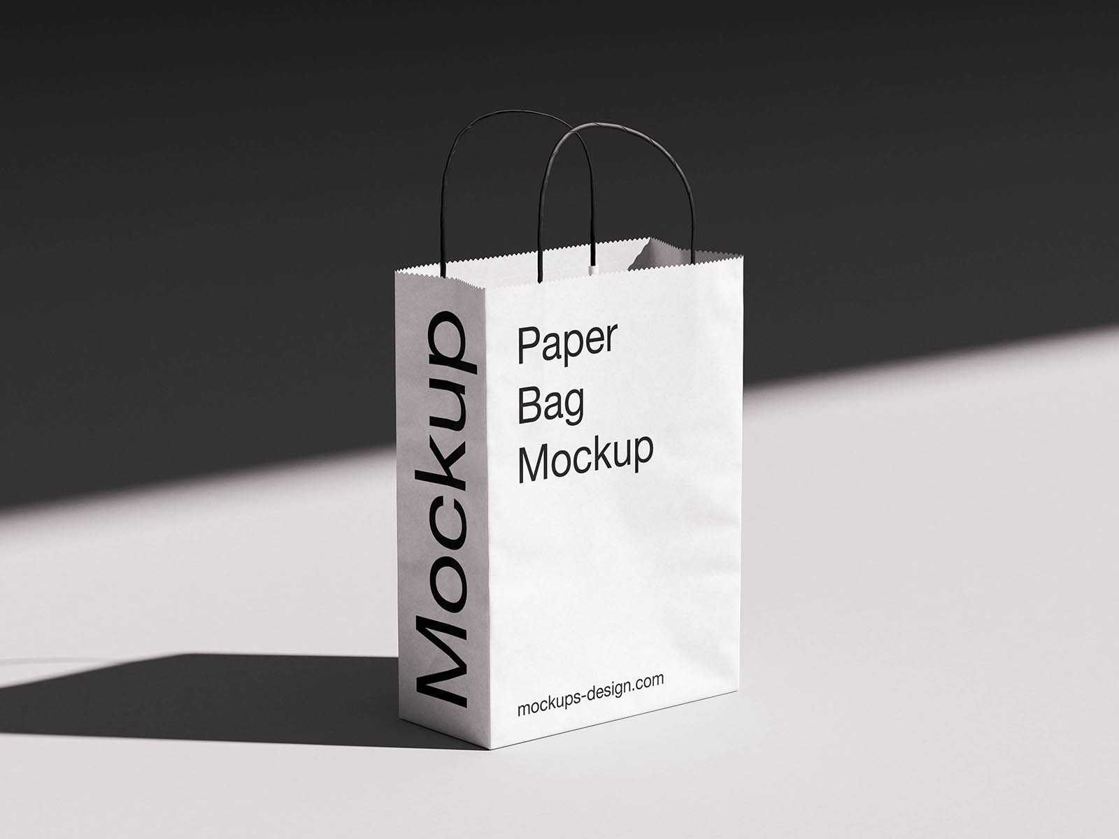 Twisted handle paper bag mockup
