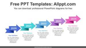 Twisted Paper Arrows PowerPoint Diagram