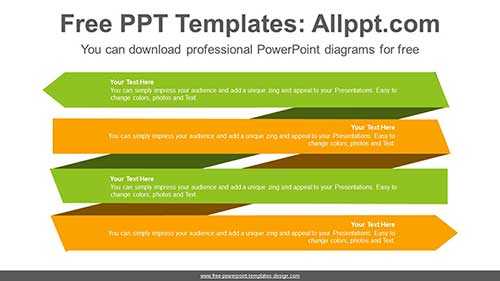 Twisted Ribbon Banners PowerPoint Diagram