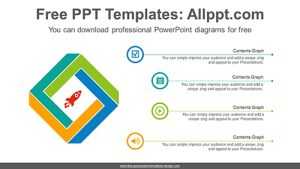Twisted Square Combination PowerPoint Diagram
