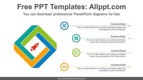 Twisted Square Combination PowerPoint Diagram