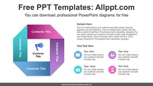 Twisted Square Ribbon PowerPoint Diagram