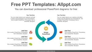 Two curved arrows PowerPoint Diagram Template