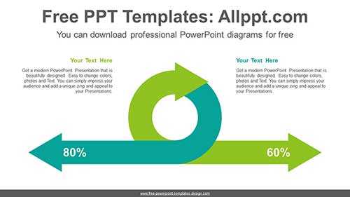 Two Curved Arrows PowerPoint Diagram