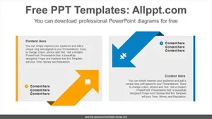 Two diagonal arrow PowerPoint Diagram Template