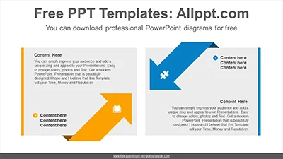 Two diagonal arrow PowerPoint Diagram Template