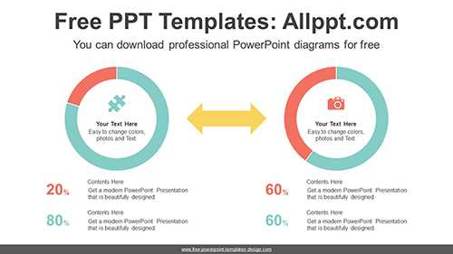 Two Doughnut Charts PowerPoint Diagram