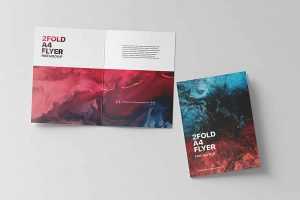 Two Fold A4 Flyer Mockup