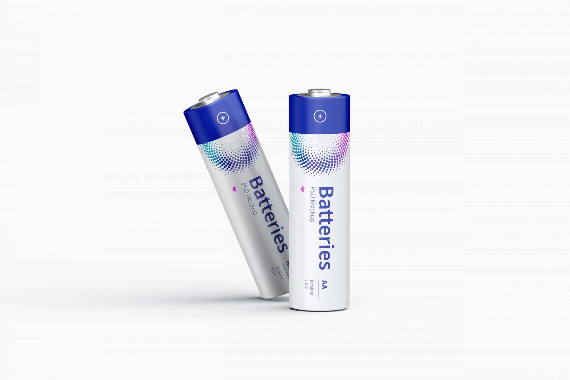 Two Free AA Batteries Mockup (PSD)