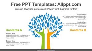 Two Hands Tree PowerPoint Diagram