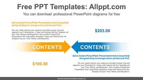 Two Opposing Arrows PowerPoint Diagram