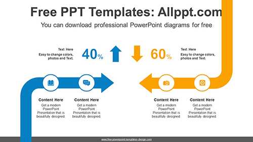 Two Opposing Arrows PPT Diagram