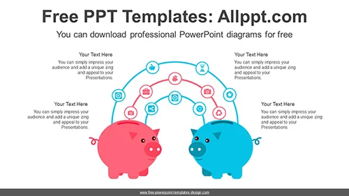 Two Piggy Bank PowerPoint Diagram
