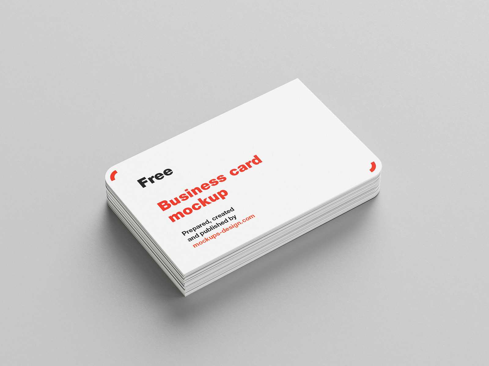 Two rounded corner business card mockup