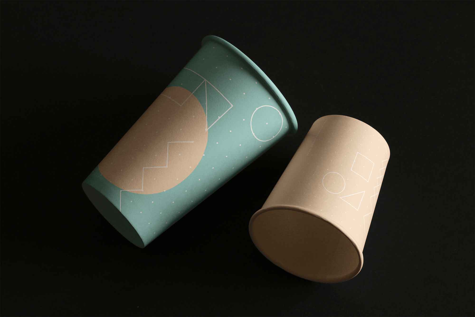 Two Sizes Paper Cups Mockups