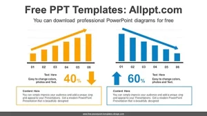 Two Vertical Bar Chart PowerPoint Diagram