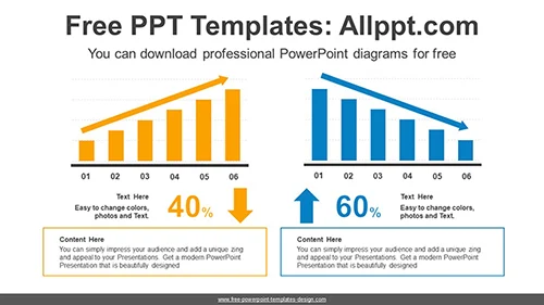 Two Vertical Bar Chart PowerPoint Diagram