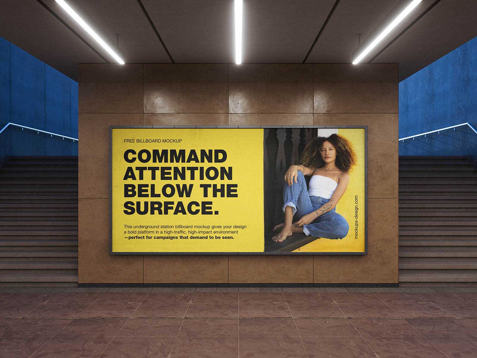 Underground billboard mockup