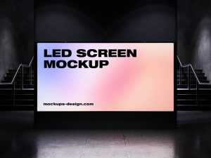 Underground LED screen billboard mockup
