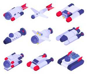 Underwater Vehicles Isometric Icons