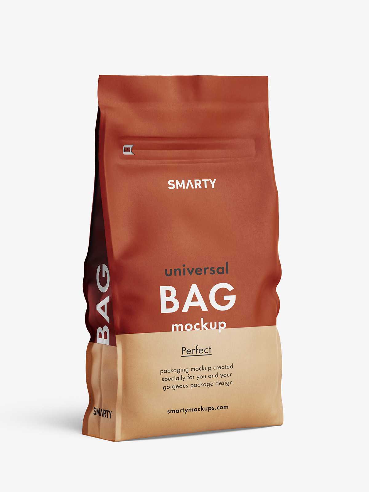 Universal bag with seal mockup / kraft paper