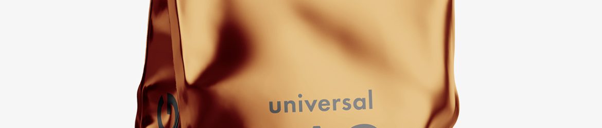 Universal bag with seal mockup / metallic