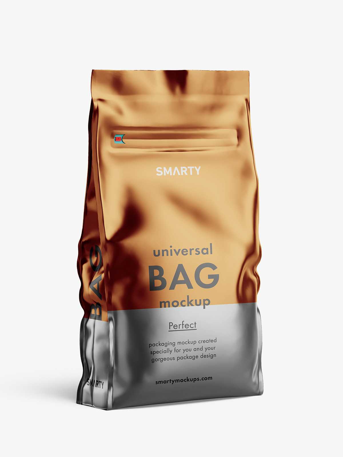 Universal bag with seal mockup / metallic