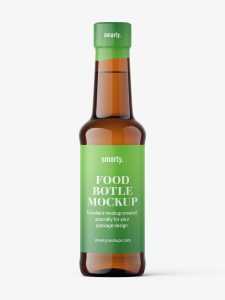 Universal food bottle mockup / amber