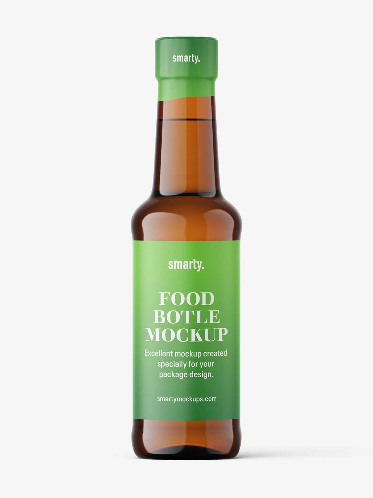 Universal food bottle mockup / amber
