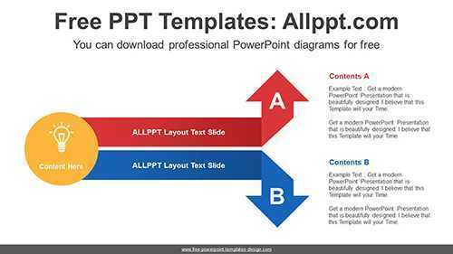 Up-Down Crossing Arrows PowerPoint Diagram