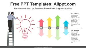 Up-Down Light Bulbs PowerPoint Diagram