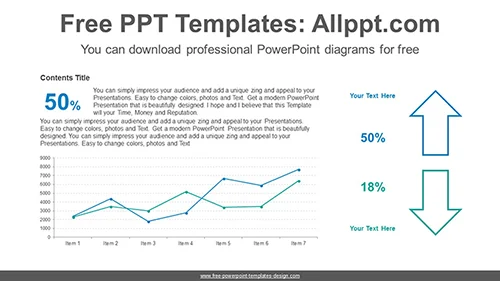 Up-down line chart PowerPoint Diagram Template