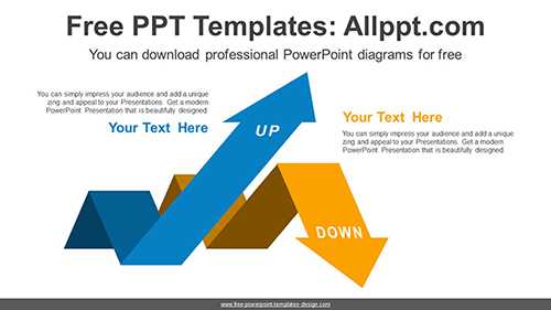 Up-Down Ribbon Arrows PPT Diagram