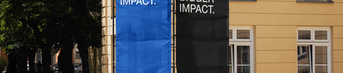 Urban banner construction mockup