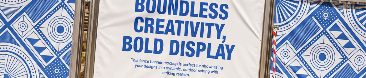 Urban fence banner mockup