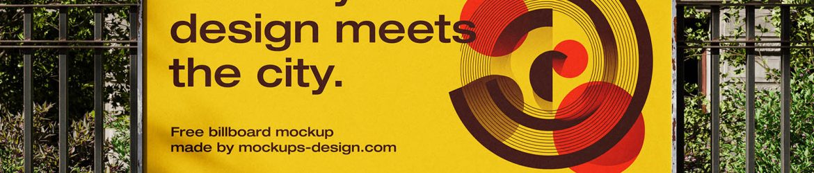 Urban fence billboard mockup