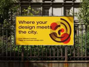 Urban fence billboard mockup