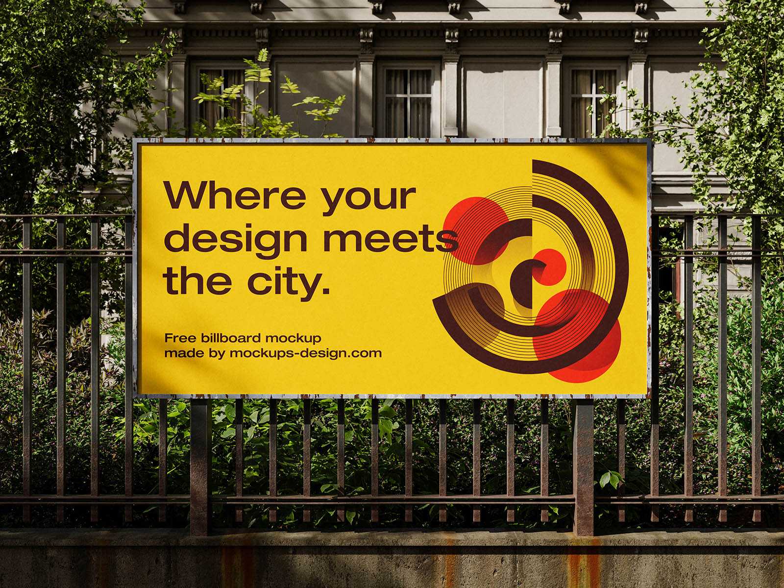 Urban fence billboard mockup