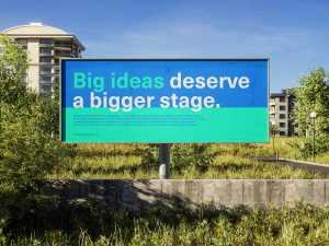 Urban landscape billboard mockup