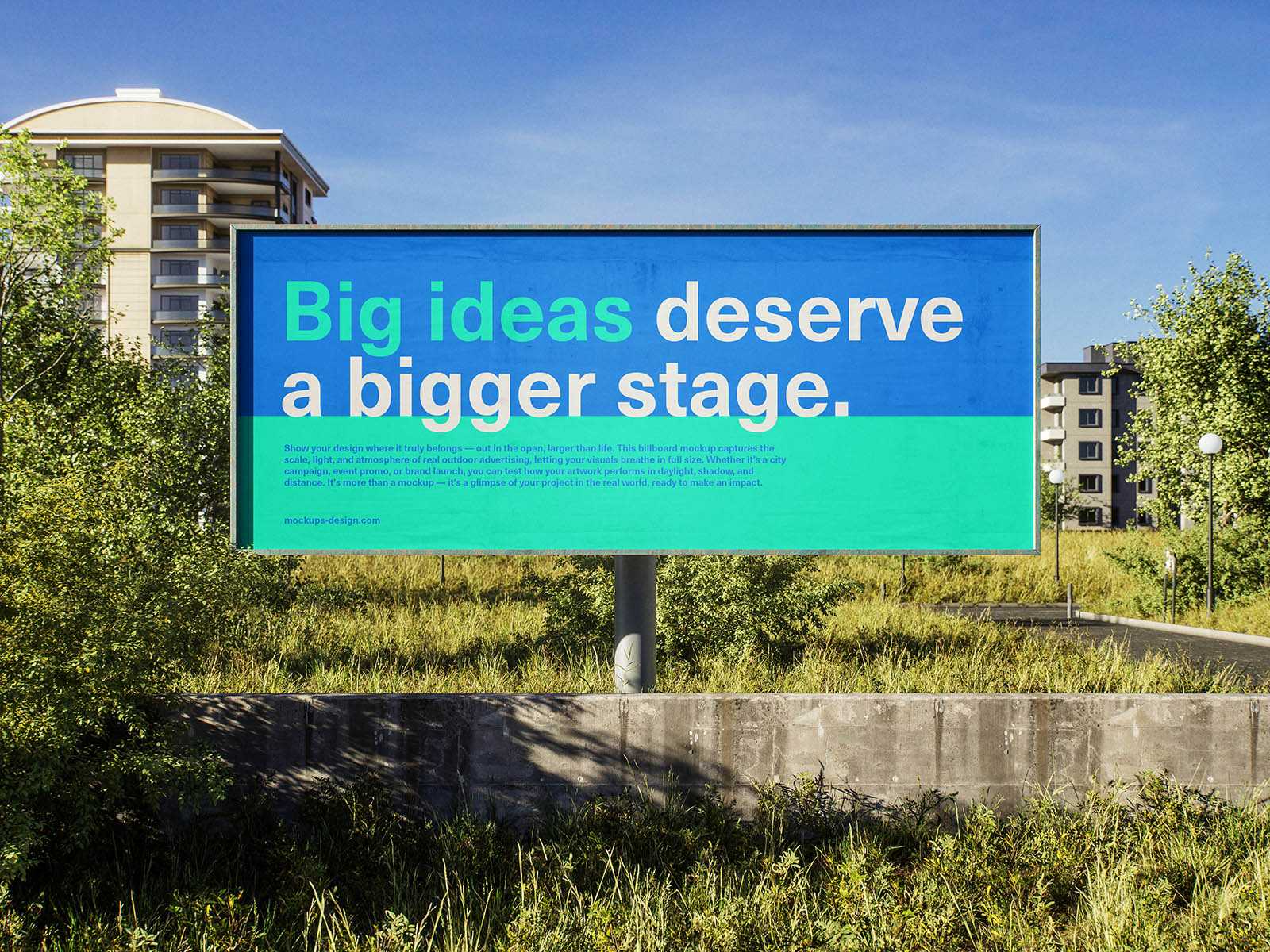 Urban landscape billboard mockup
