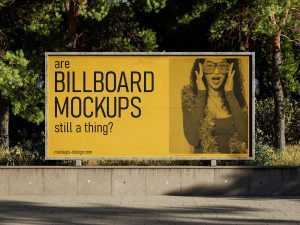 Urban park billboard mockup